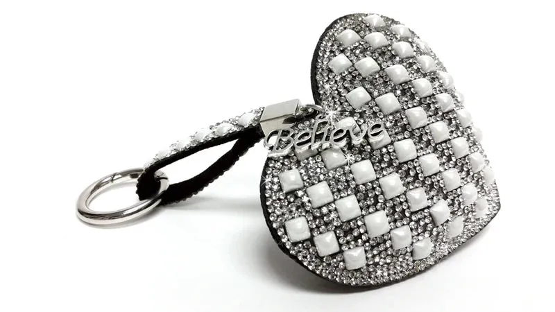 047- Jacqueline Kent Pearl Heart Keychain