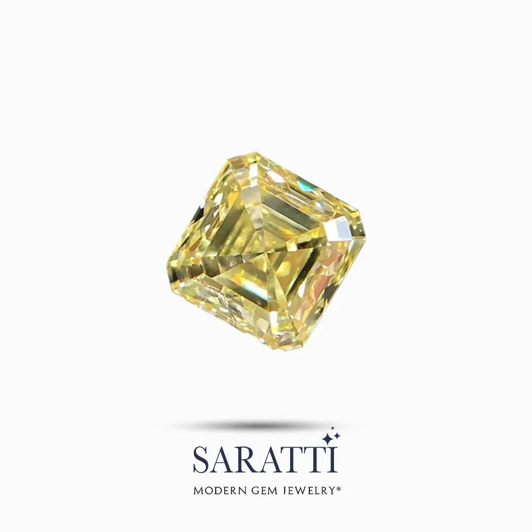 0.56 carats Asscher Cut Fancy Yellow Natural Diamond Gem