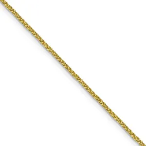 1.5mm 10k Yellow Gold Solid Diamond Cut Wheat Chain Necklace