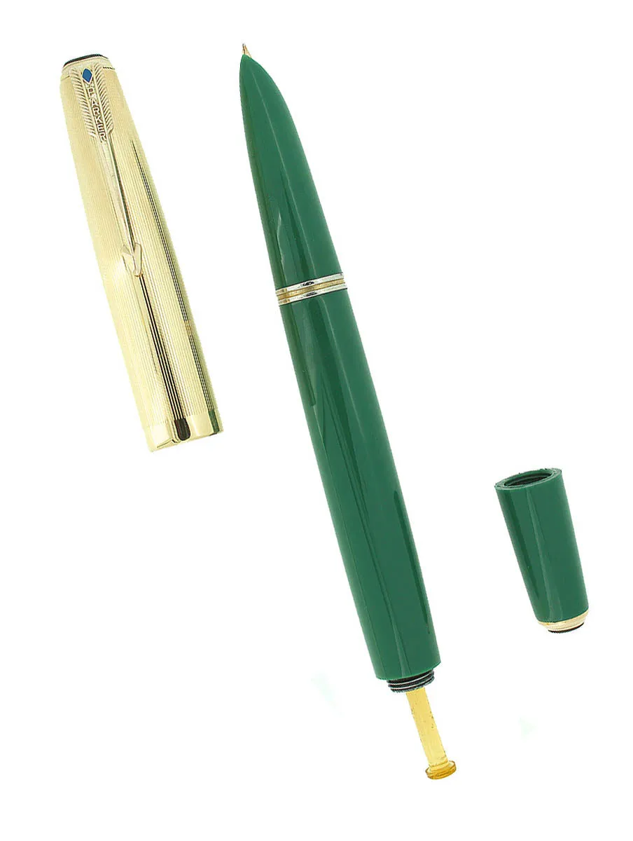 1945 PARKER 51 NASSAU GREEN DOUBLE JEWEL FOUNTAIN PEN RESTORED