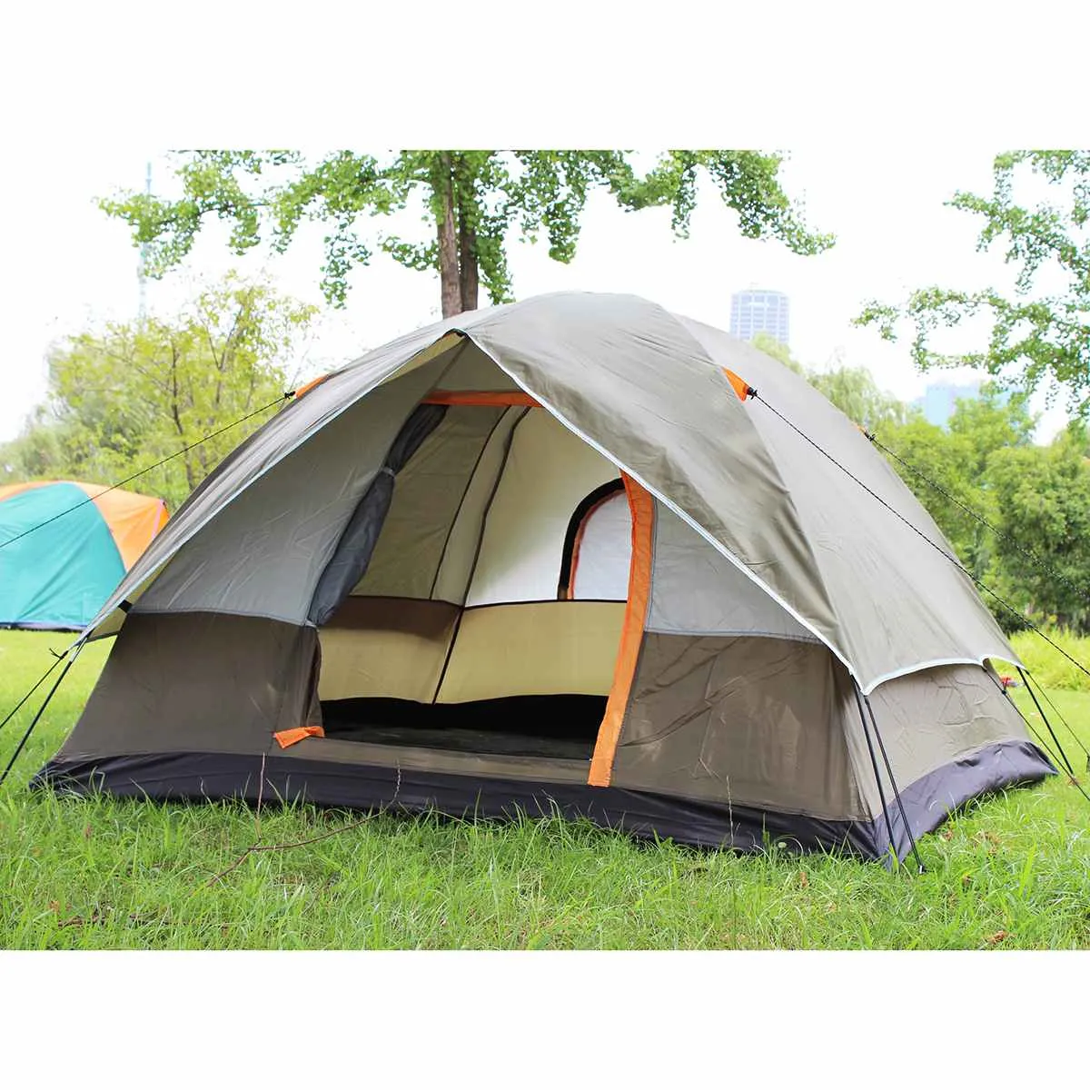 3-4 Person Windbreak Camping Tent Dual Layer