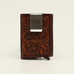 3D Smart Wallet Tooled Brown