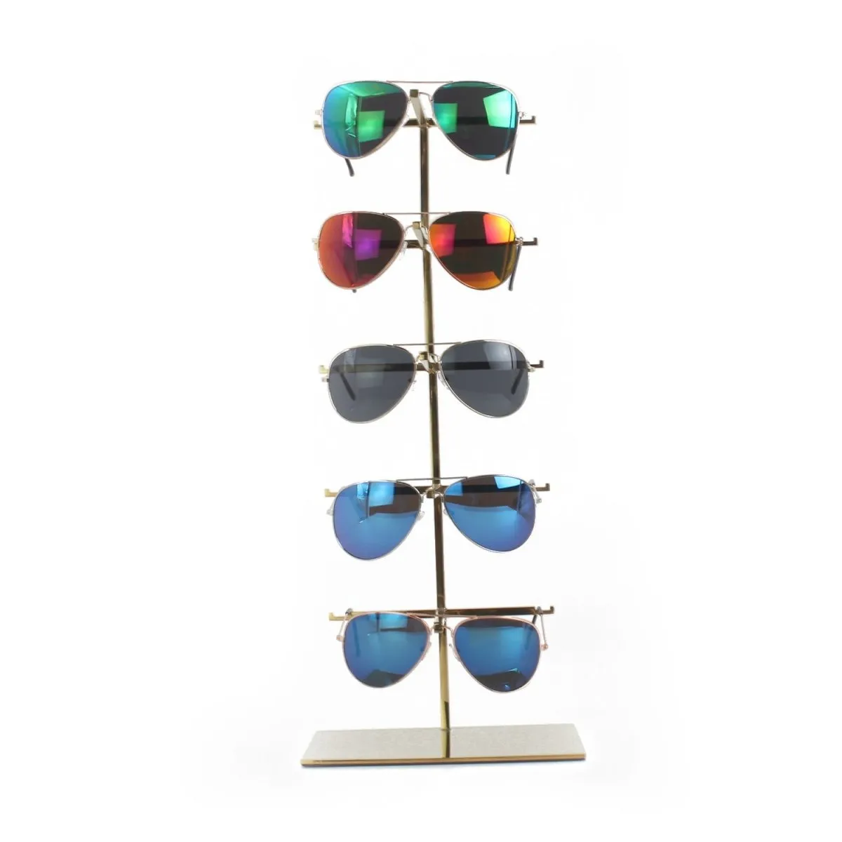 5 Pairs Metal Gold Eyewear Sunglass Display