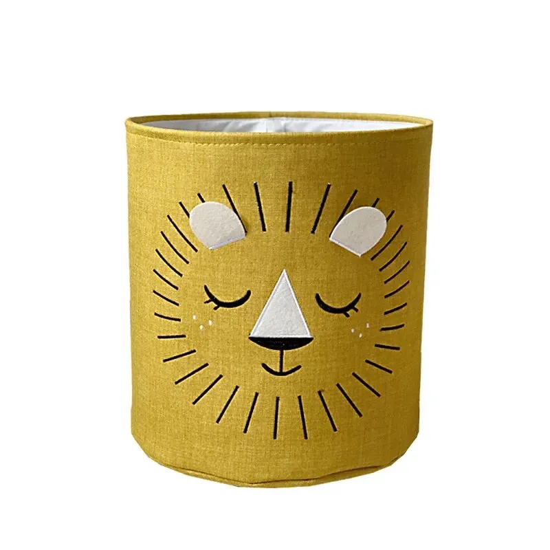 Anyhouz Storage Bucket Little Lion Large Capacity Cloth Organizer Basket  Folding Home Storage Bag Basket