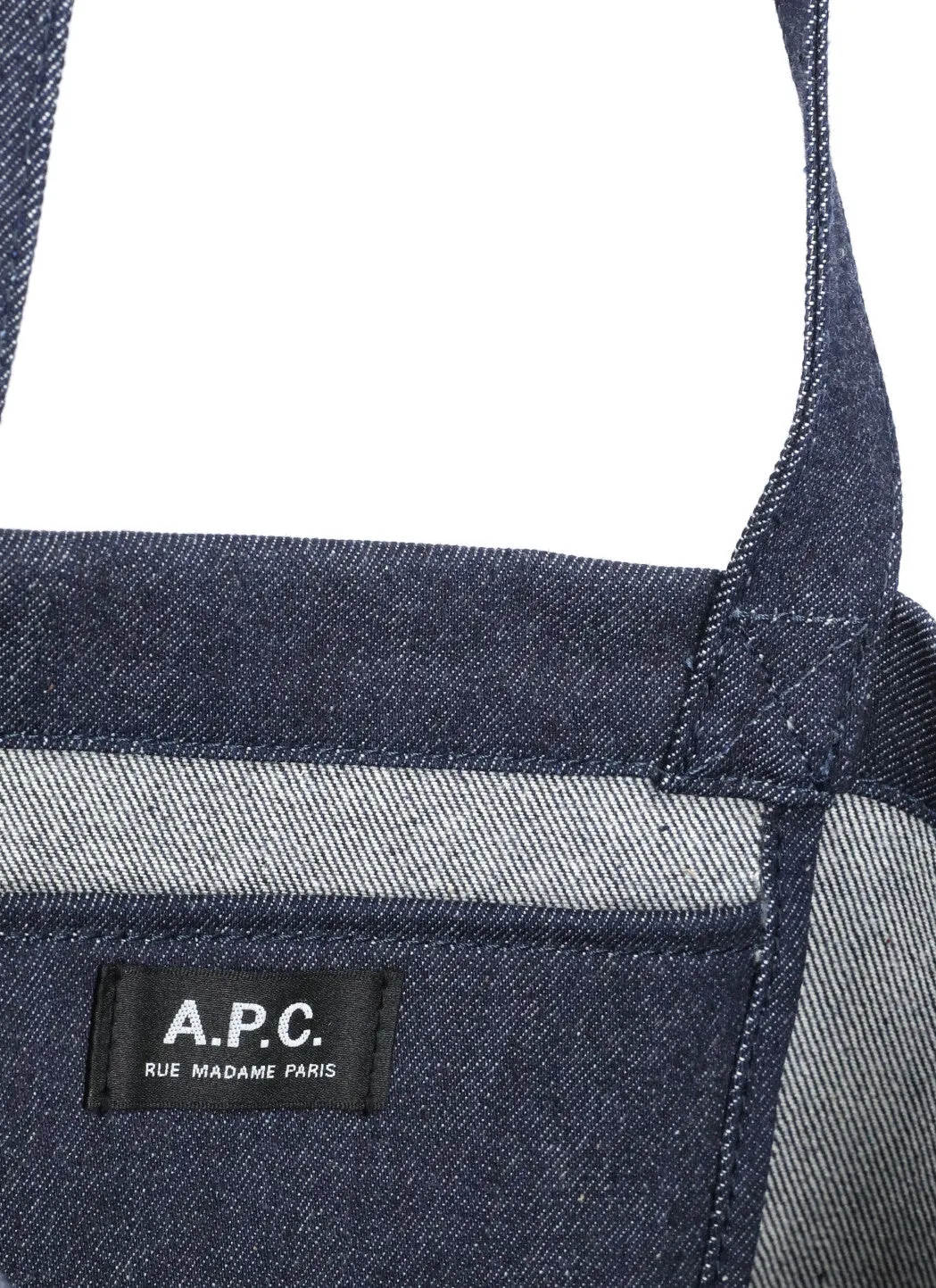 A.P.C. Logo Printed Denim Tote Bag