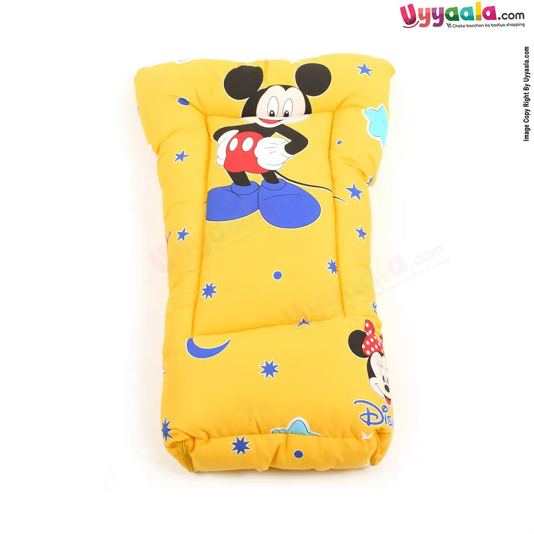 Baby Sleeping Bag Premium Cotton Mickey Mouse Print, 0-12m Age - Yellow