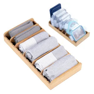 Bamboo Kitchen Towel and Food-Storage Organizer