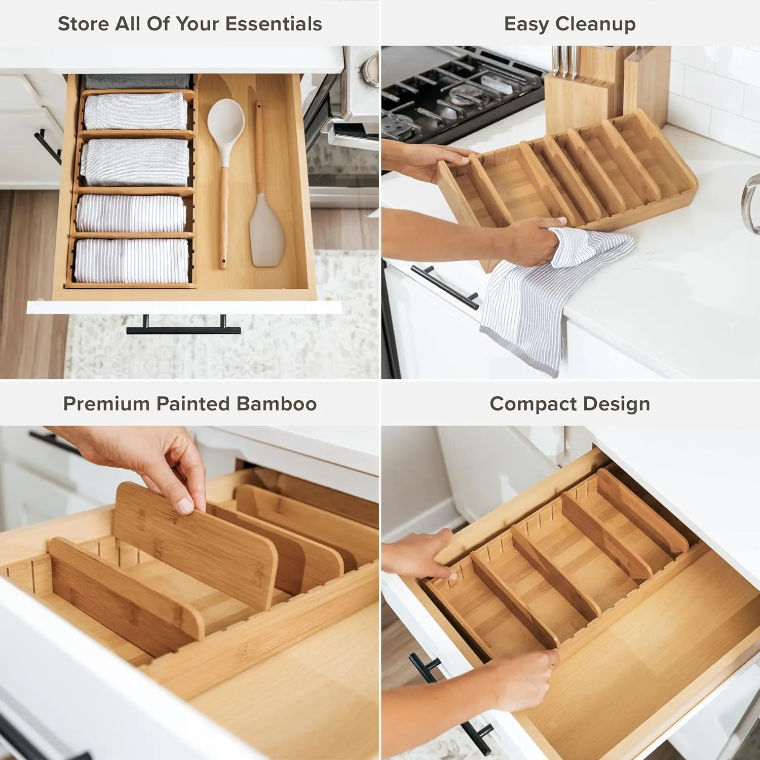 Bamboo Kitchen Towel and Food-Storage Organizer