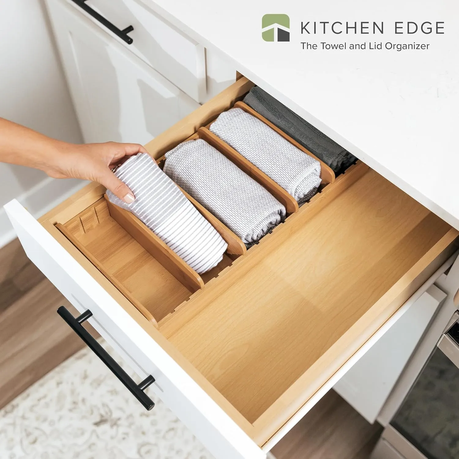 Bamboo Kitchen Towel and Food-Storage Organizer