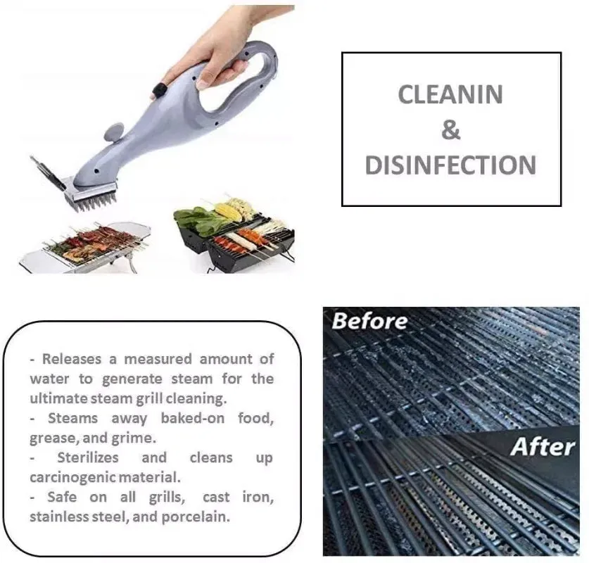 Barbecue Grill Outdoor Steam Cleaning Brush BBQ Cleaner Charcoal Scraper