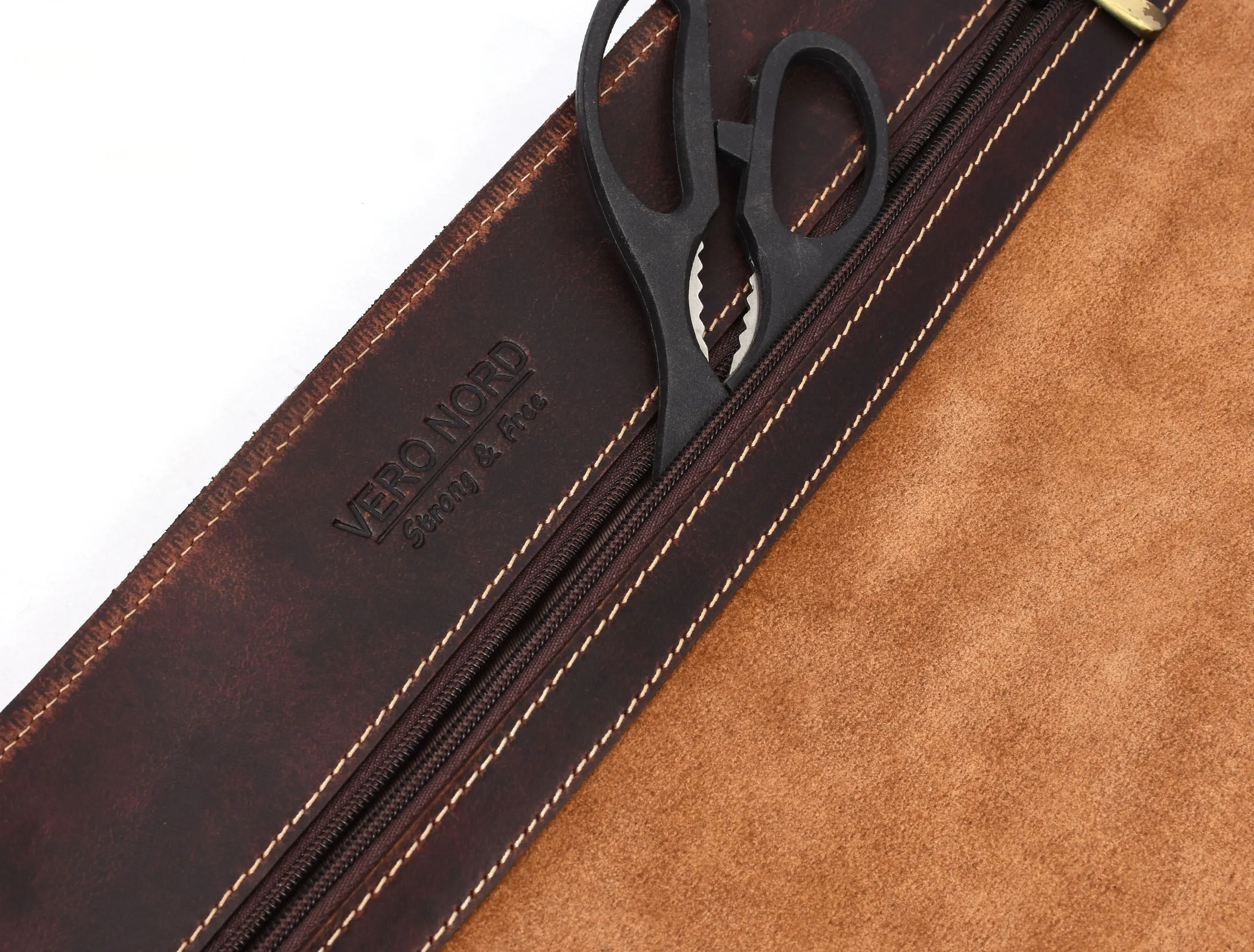 Bend Leather Chef Knife Roll 10 Slot - Walnut Brown