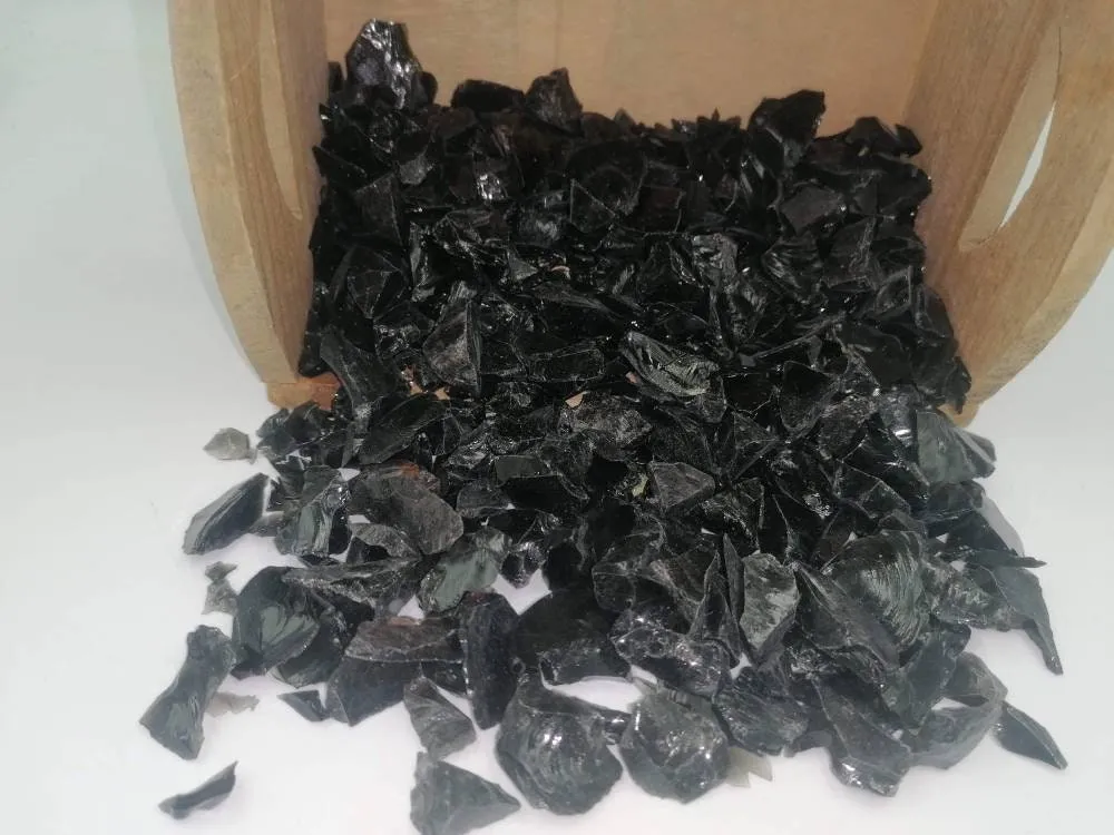 Black Obsidian Crystal Chips, Tumbled Healing Gemstone, New Age Rough Semi-Precious Rocks