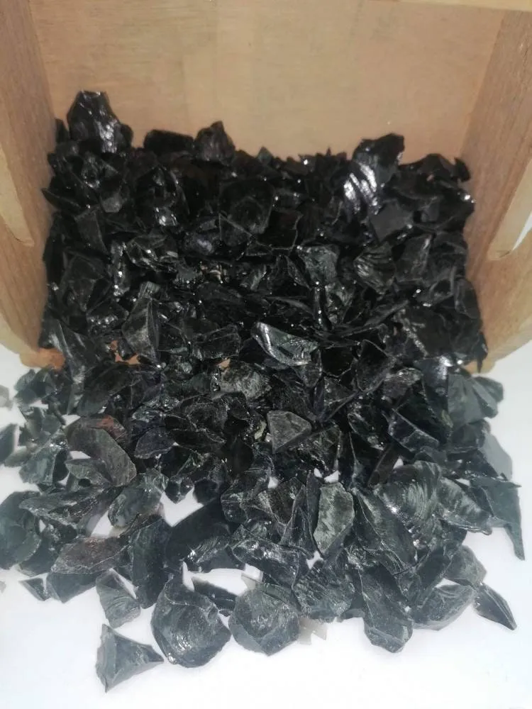 Black Obsidian Crystal Chips, Tumbled Healing Gemstone, New Age Rough Semi-Precious Rocks