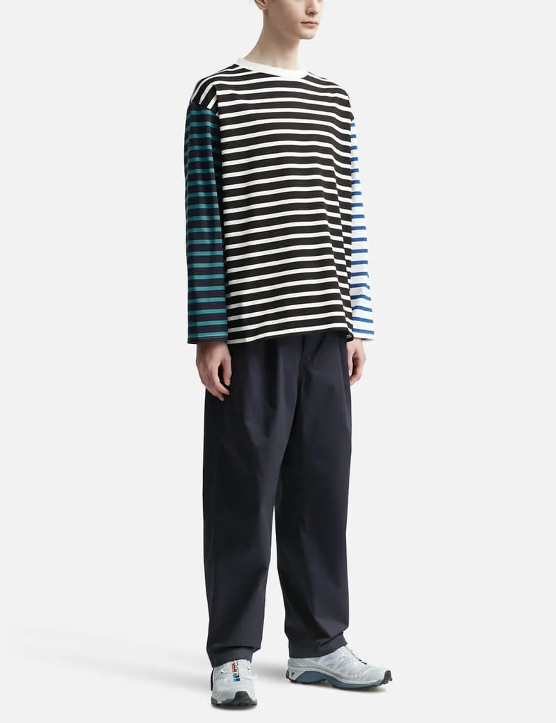 BORDER MIX L/S BAGGY T-SHIRT