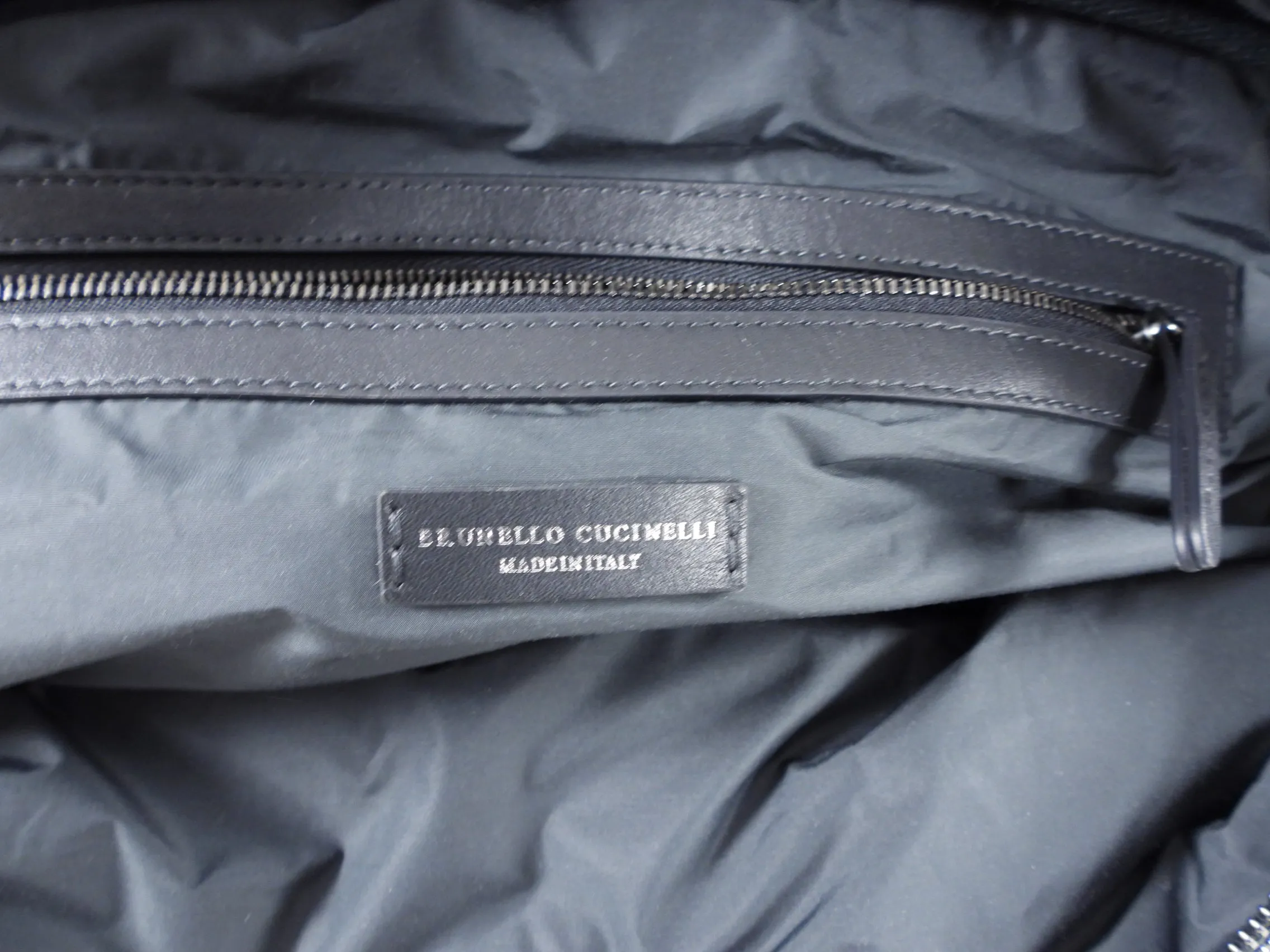 Brunello Cucinelli Grey Nylon Large Body Bag