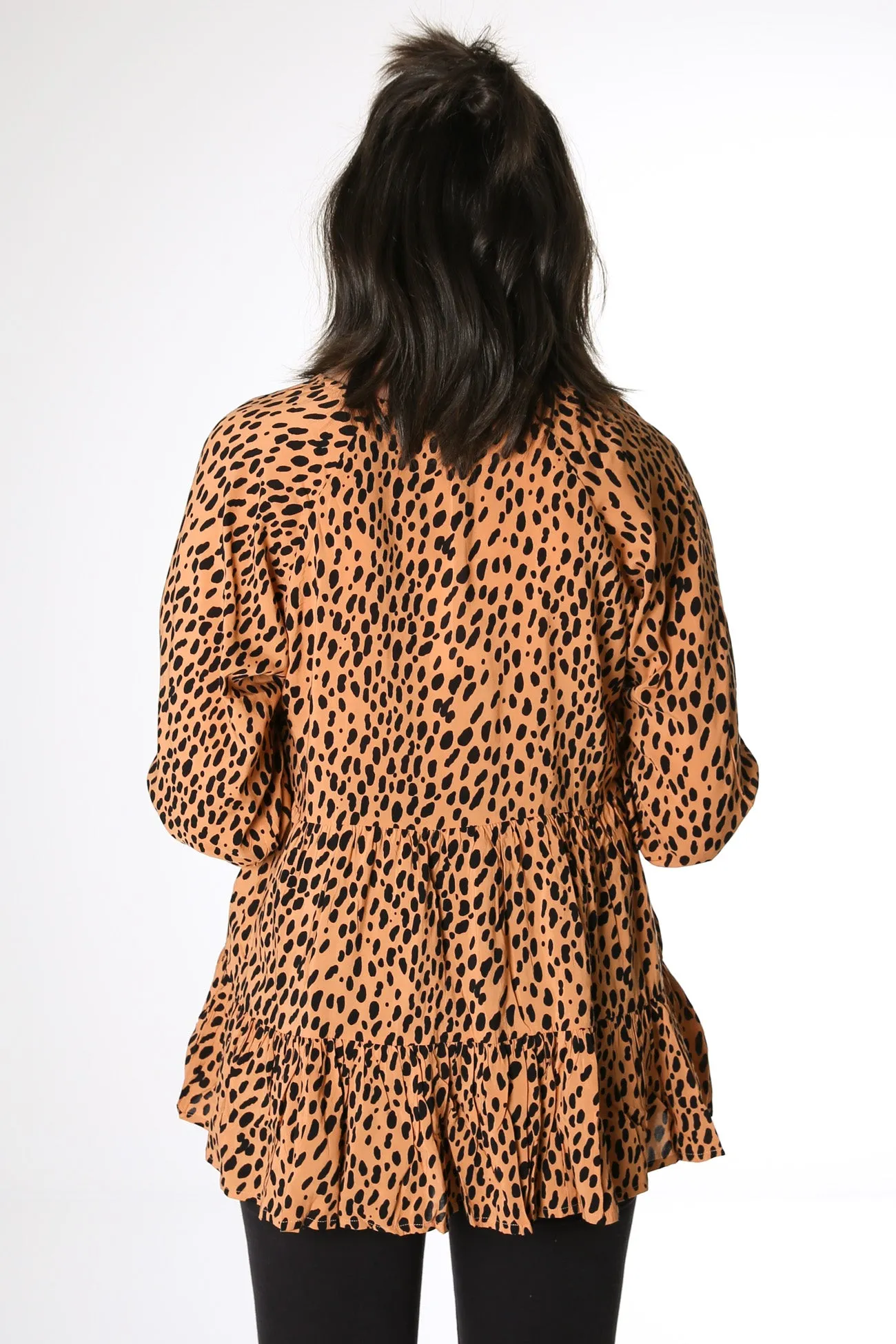 Cali Longsleeve Top Toffee Leopard