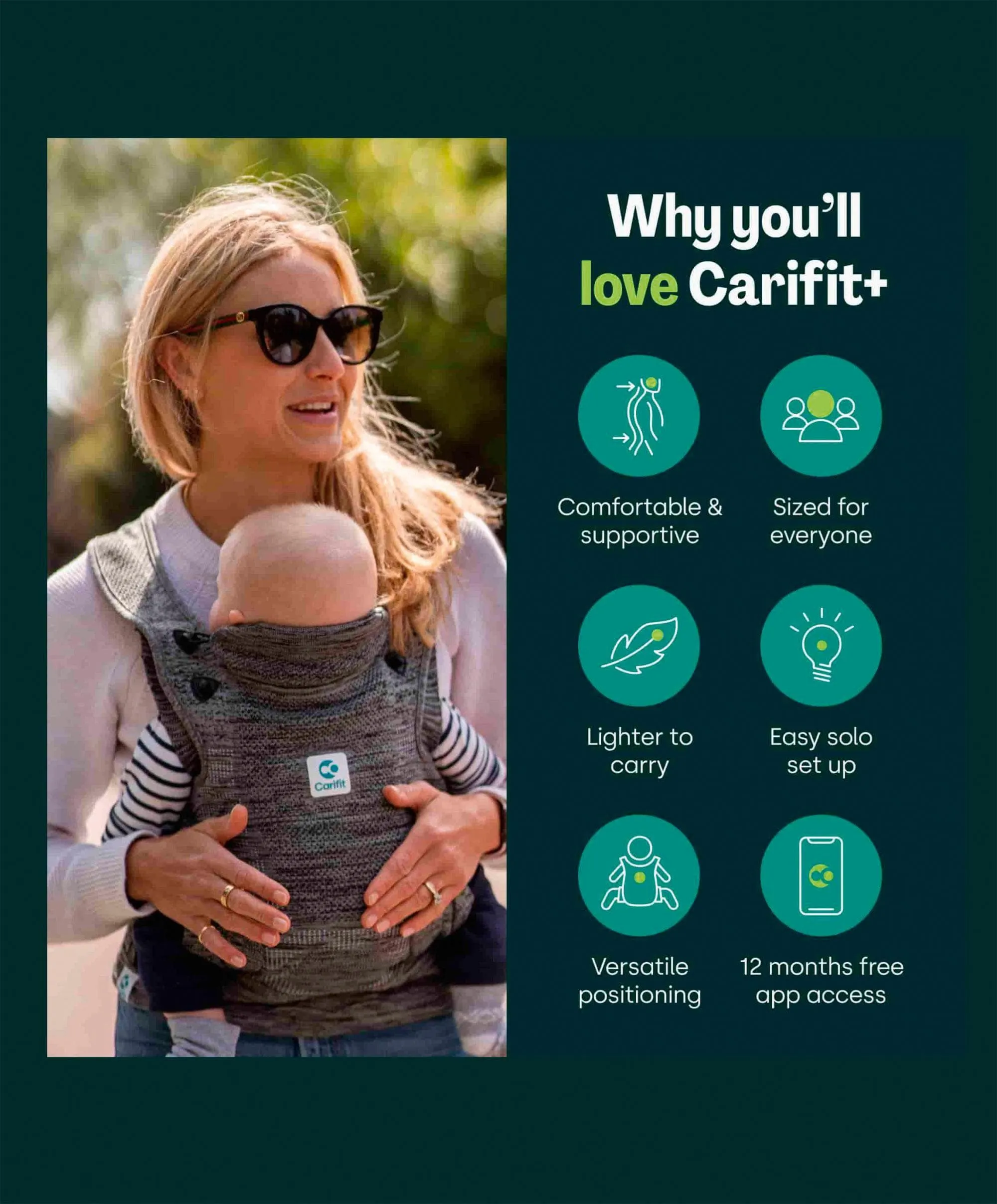 Carifit  Baby Carrier – Cool Grey