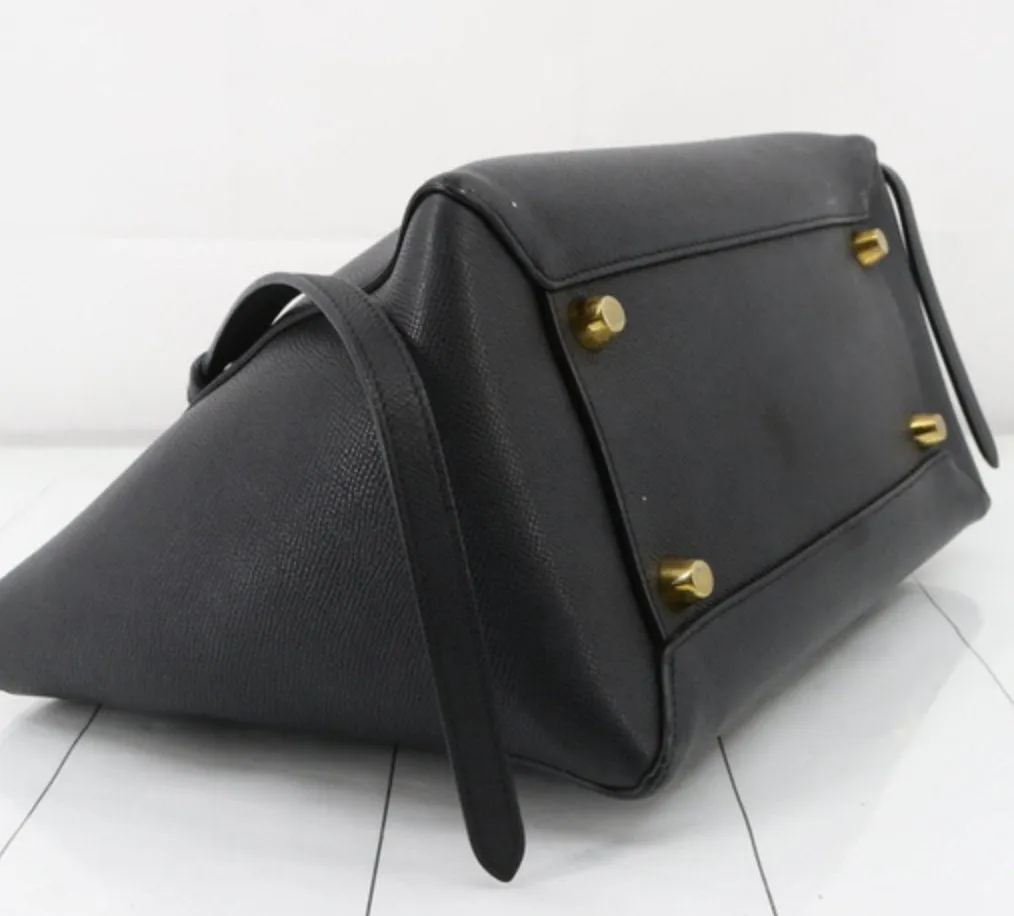 CELINE  Grained Calfskin Mini Belt Bag Black