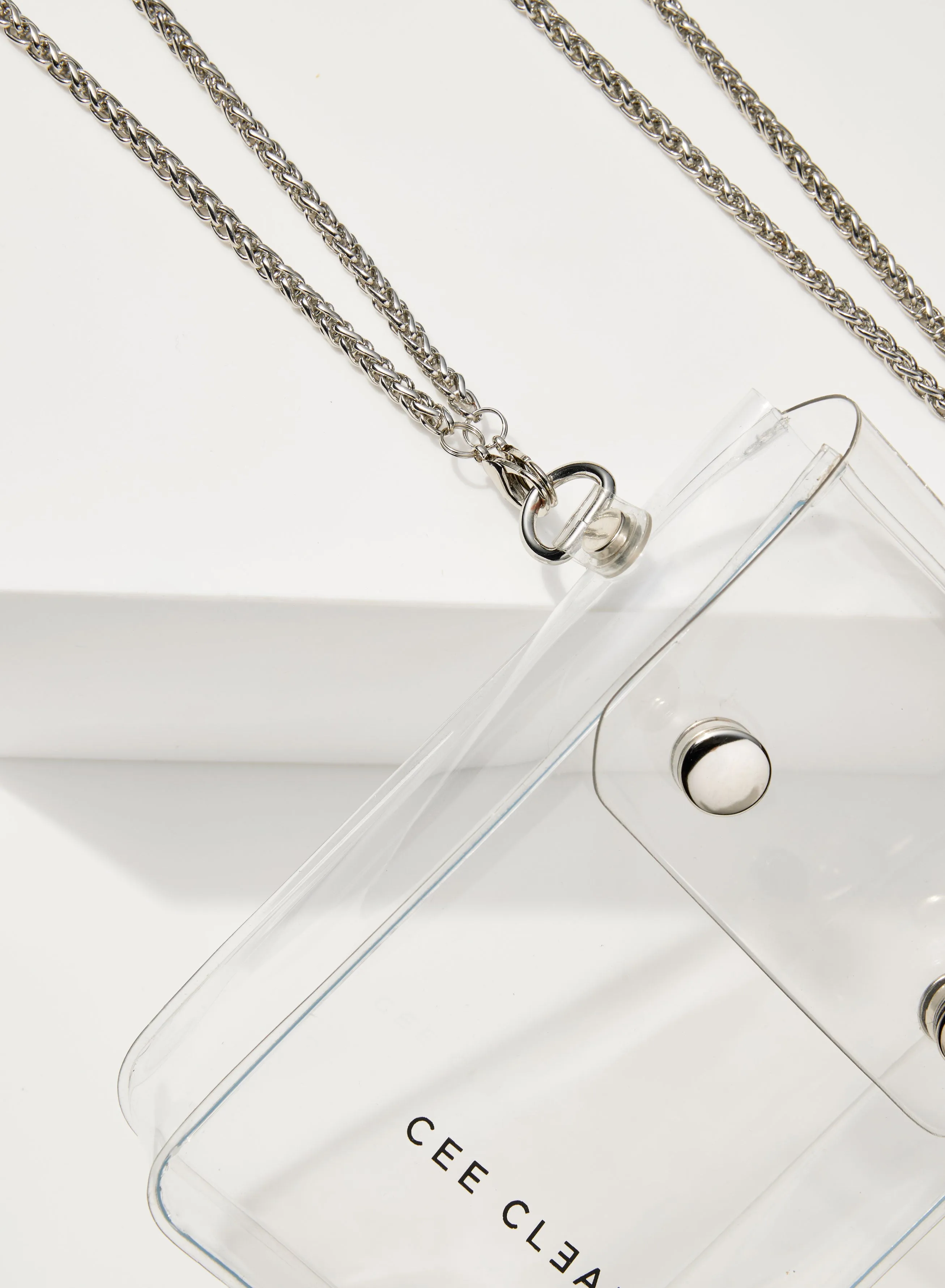 CLEAR CROSS BODY BAG   CHAIN DUO