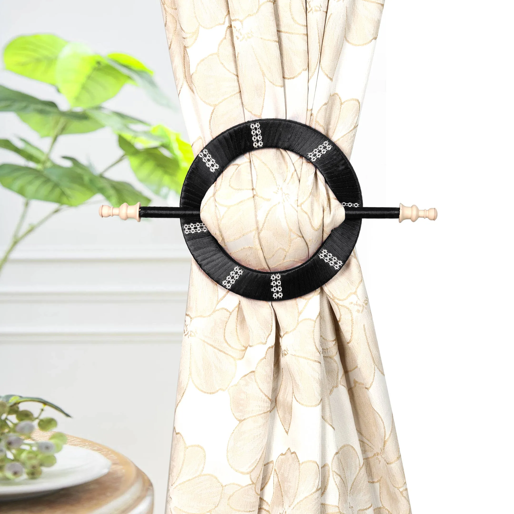 Contemporary Circle Curtain Holder with Stick