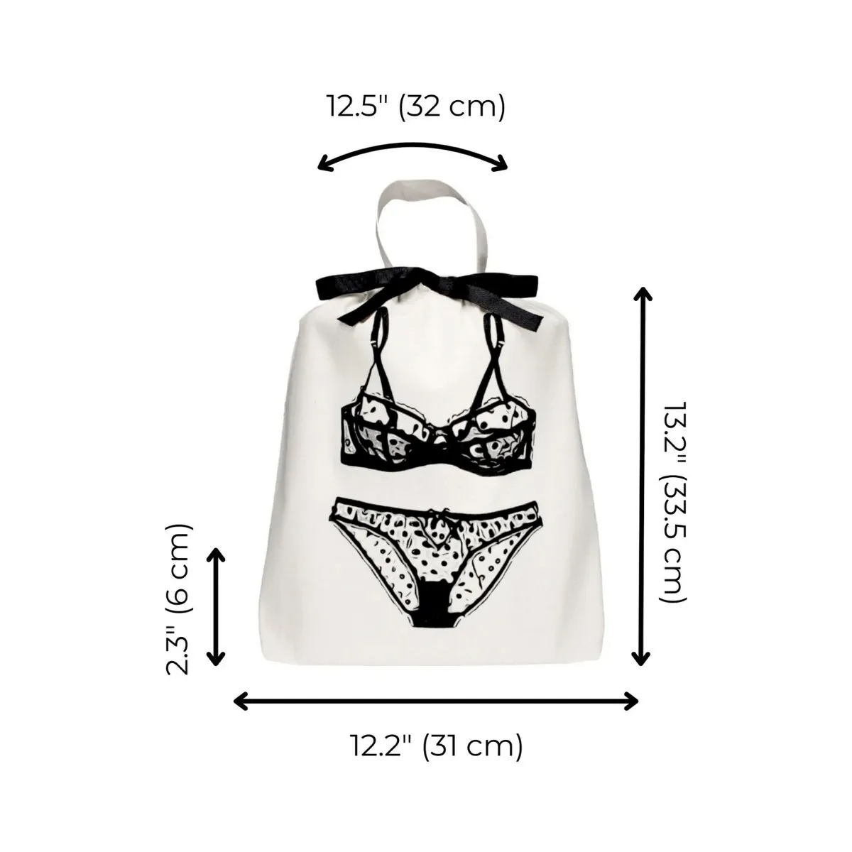 Cream Polkadot Lingerie Packing Bag