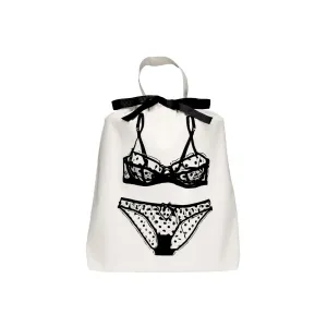 Cream Polkadot Lingerie Packing Bag