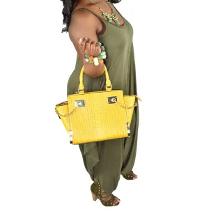 Crocking Around Canary Yellow Handbag