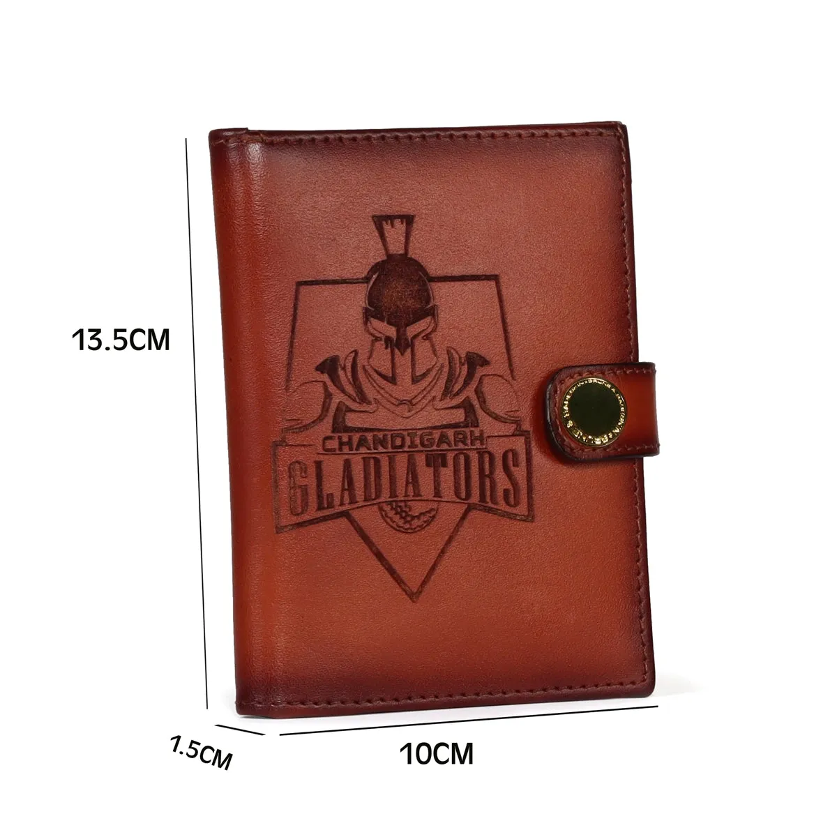 Customised Logo Tan Darker Scritto laser Leather Passport Holder With Foldable Boarding Pass Pocket By Brune & Bareskin