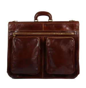 Delamore Brown Leather Premium Suit Carrier