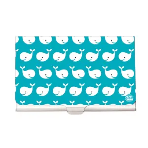 Designer Visiting Card Holder Nutcase - Cute Whales - Nautical