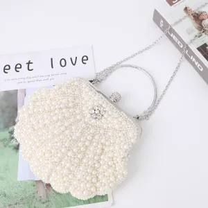 Elegant Shell-shaped Pearl Evening Bag Beaded Prom Bag 1756