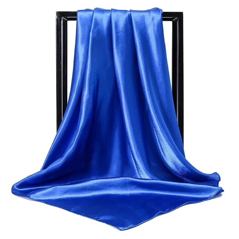 Elegant Solid Color Satin Polyester Scarves