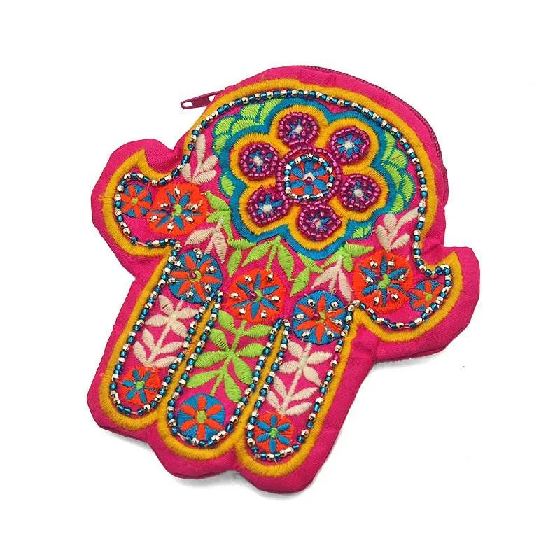 Embroidered Hamsa Coin Purse 1