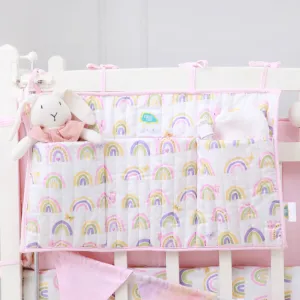 Fancy Fluff Organic Crib Organiser- Rainbow Dreams