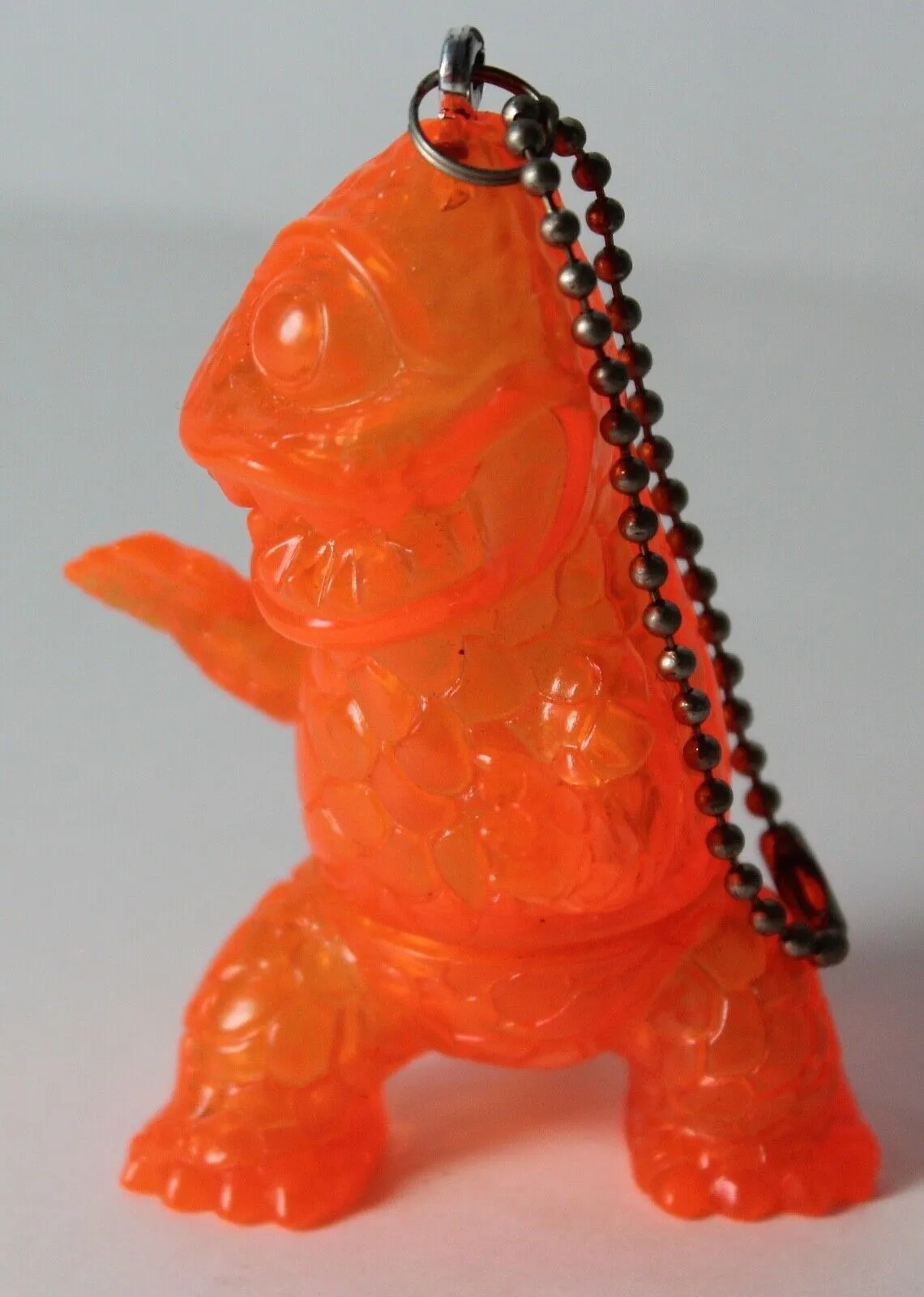 Gargamel Crouching Zagoran Mini Zag Sofubi Transparent Orange Sofvi Kaiju Keychain Pendant Art Toy Figure