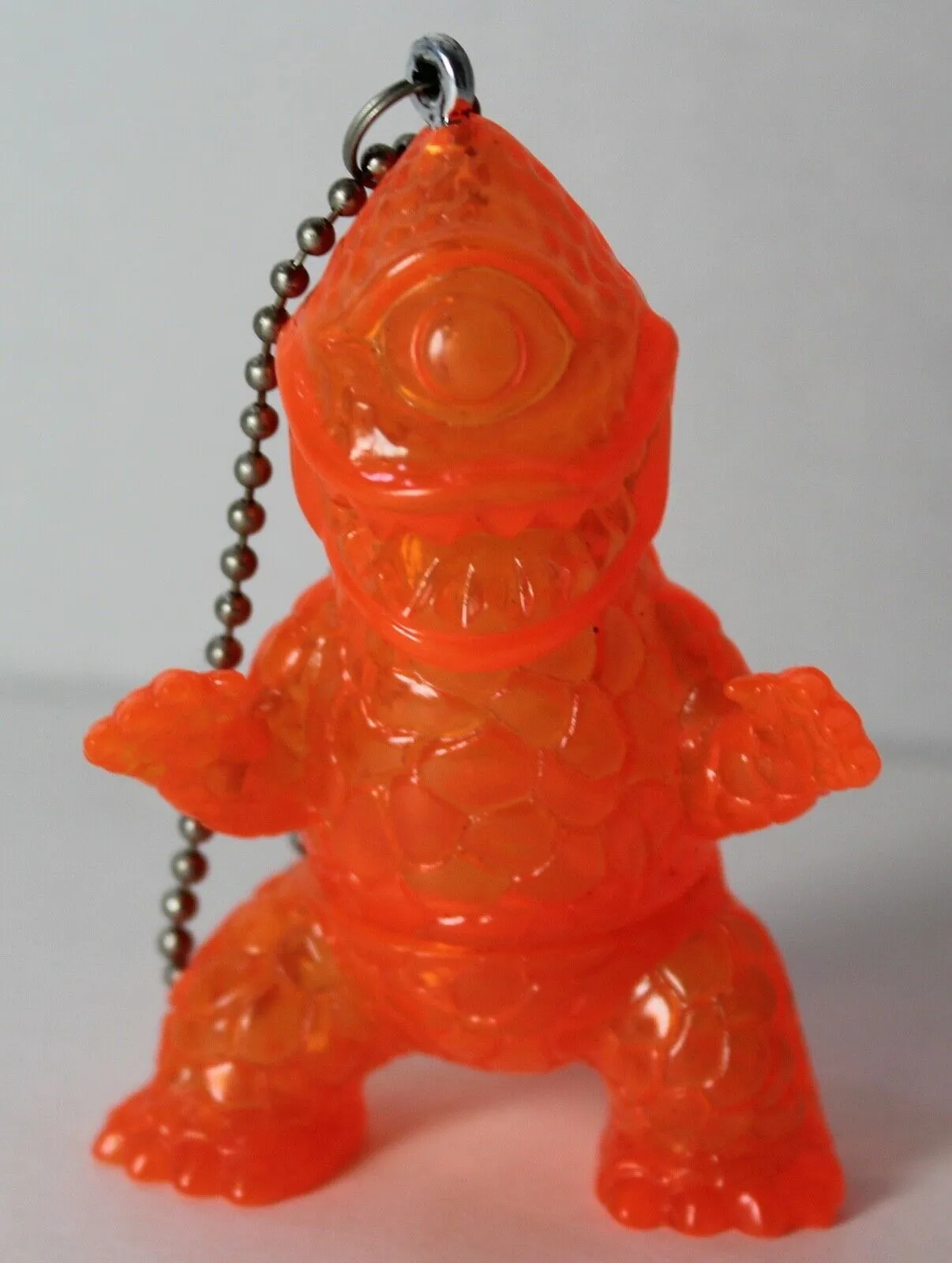 Gargamel Crouching Zagoran Mini Zag Sofubi Transparent Orange Sofvi Kaiju Keychain Pendant Art Toy Figure