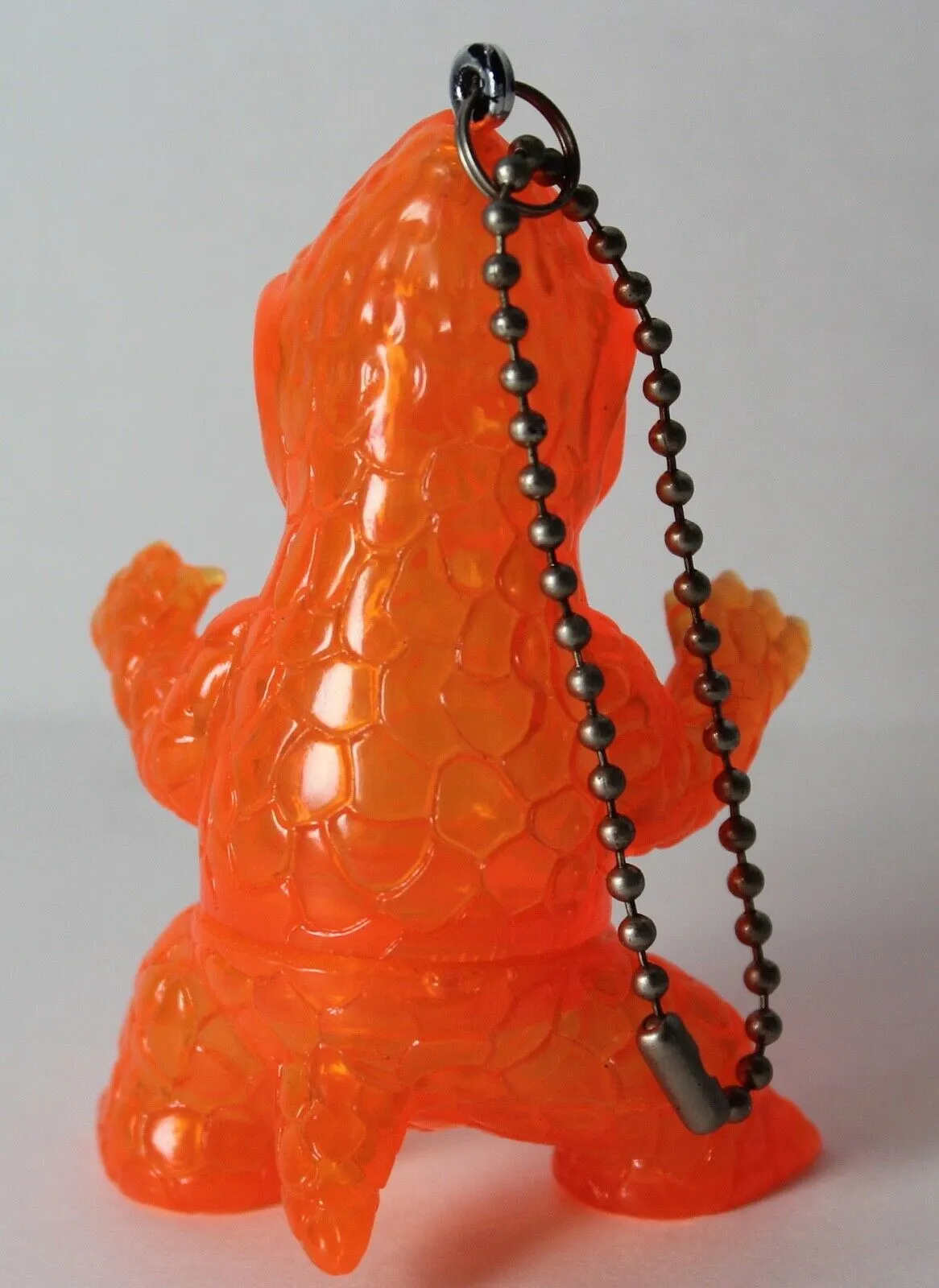 Gargamel Crouching Zagoran Mini Zag Sofubi Transparent Orange Sofvi Kaiju Keychain Pendant Art Toy Figure