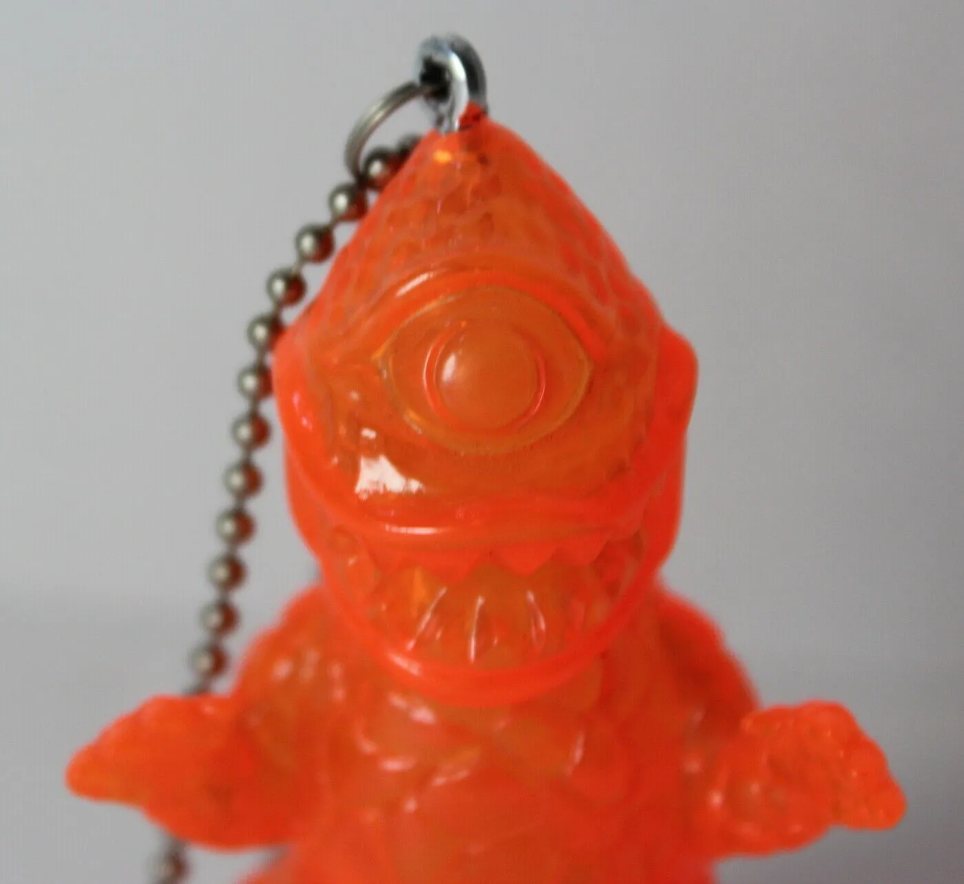 Gargamel Crouching Zagoran Mini Zag Sofubi Transparent Orange Sofvi Kaiju Keychain Pendant Art Toy Figure