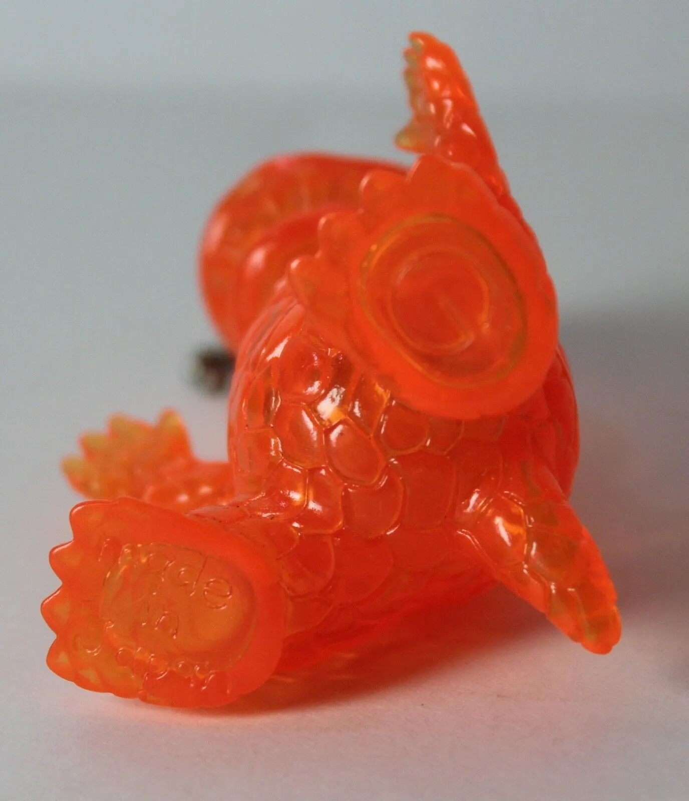 Gargamel Crouching Zagoran Mini Zag Sofubi Transparent Orange Sofvi Kaiju Keychain Pendant Art Toy Figure