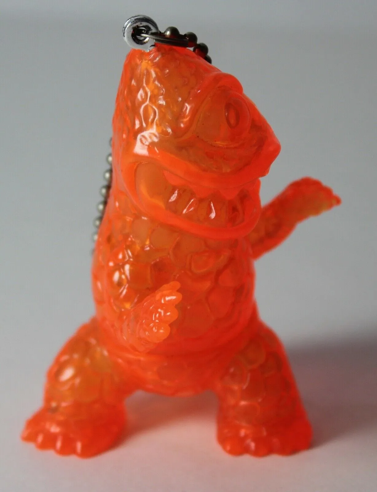 Gargamel Crouching Zagoran Mini Zag Sofubi Transparent Orange Sofvi Kaiju Keychain Pendant Art Toy Figure