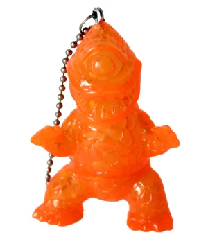 Gargamel Crouching Zagoran Mini Zag Sofubi Transparent Orange Sofvi Kaiju Keychain Pendant Art Toy Figure