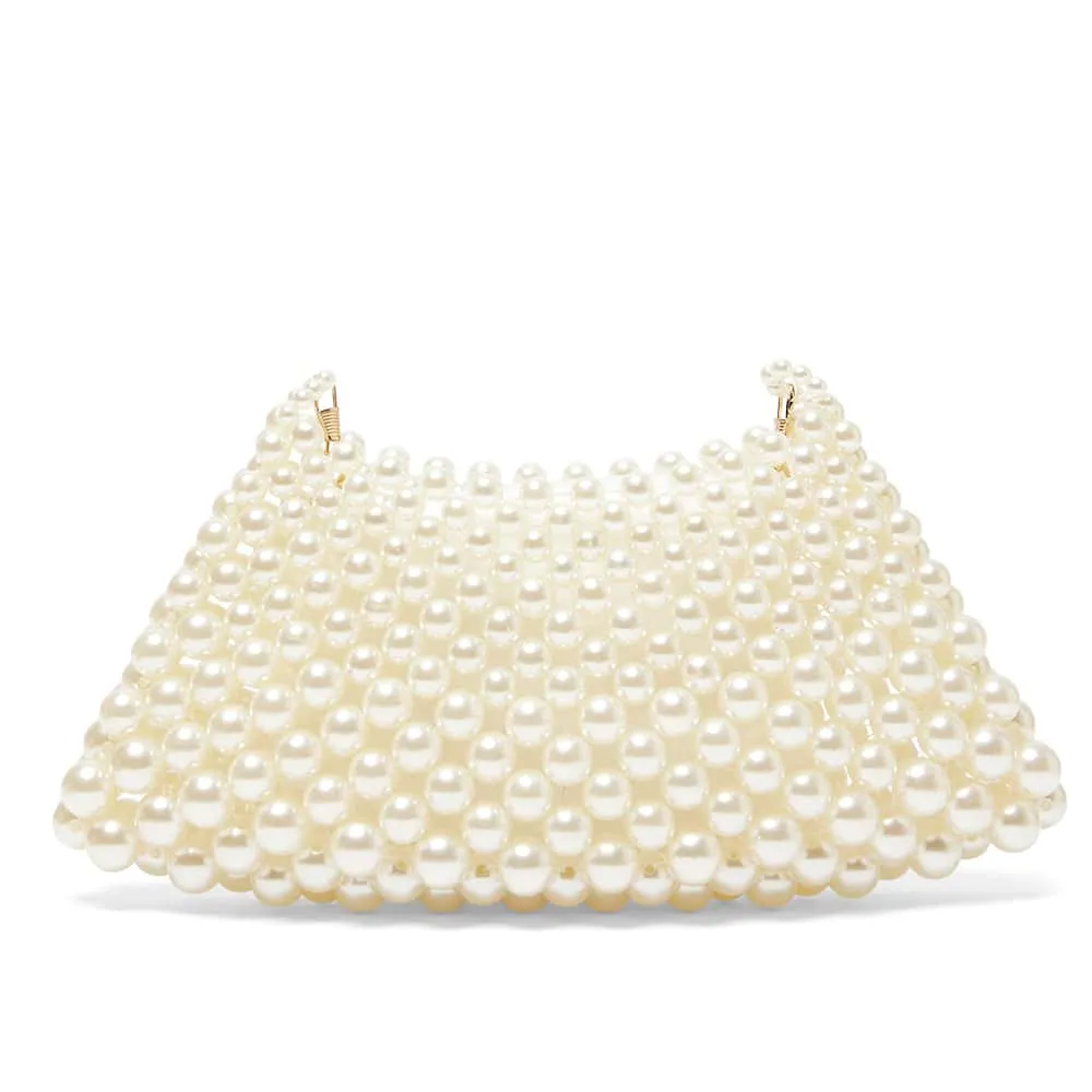 Hallie Evening Bag in Ivory Bead