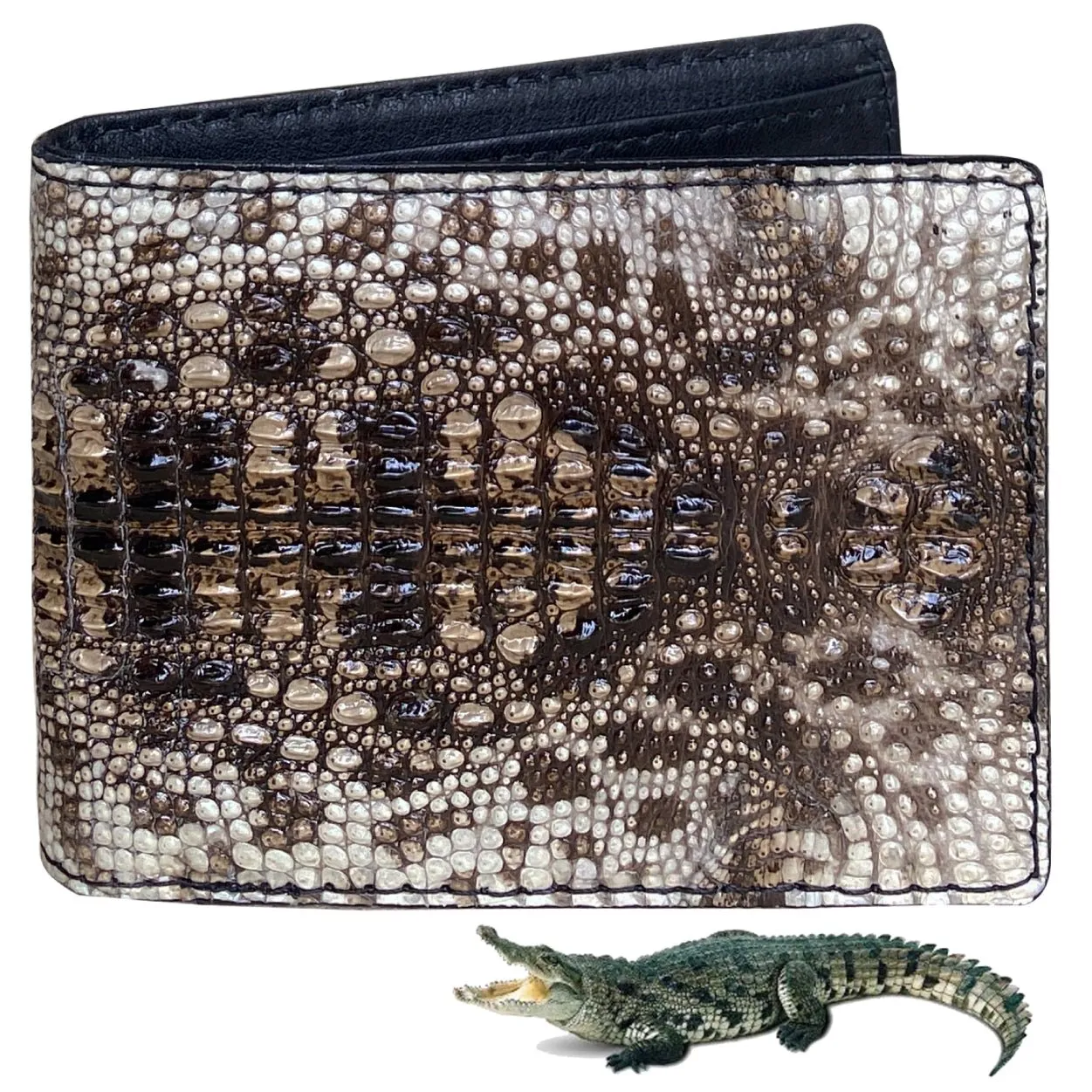 Handmade Natural Alligator Bifold Wallet RFID Blocking | VINAM-05