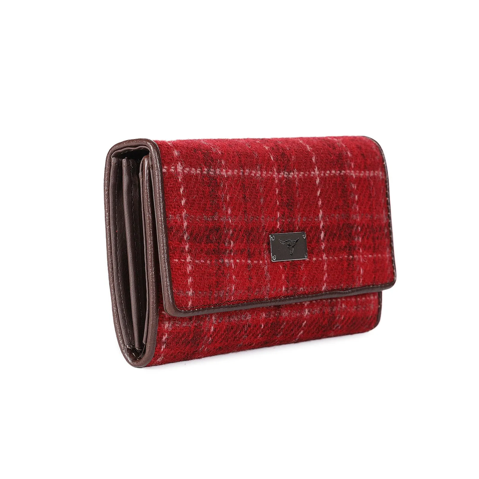 Harris Tweed Tiree Long Purse Red Check