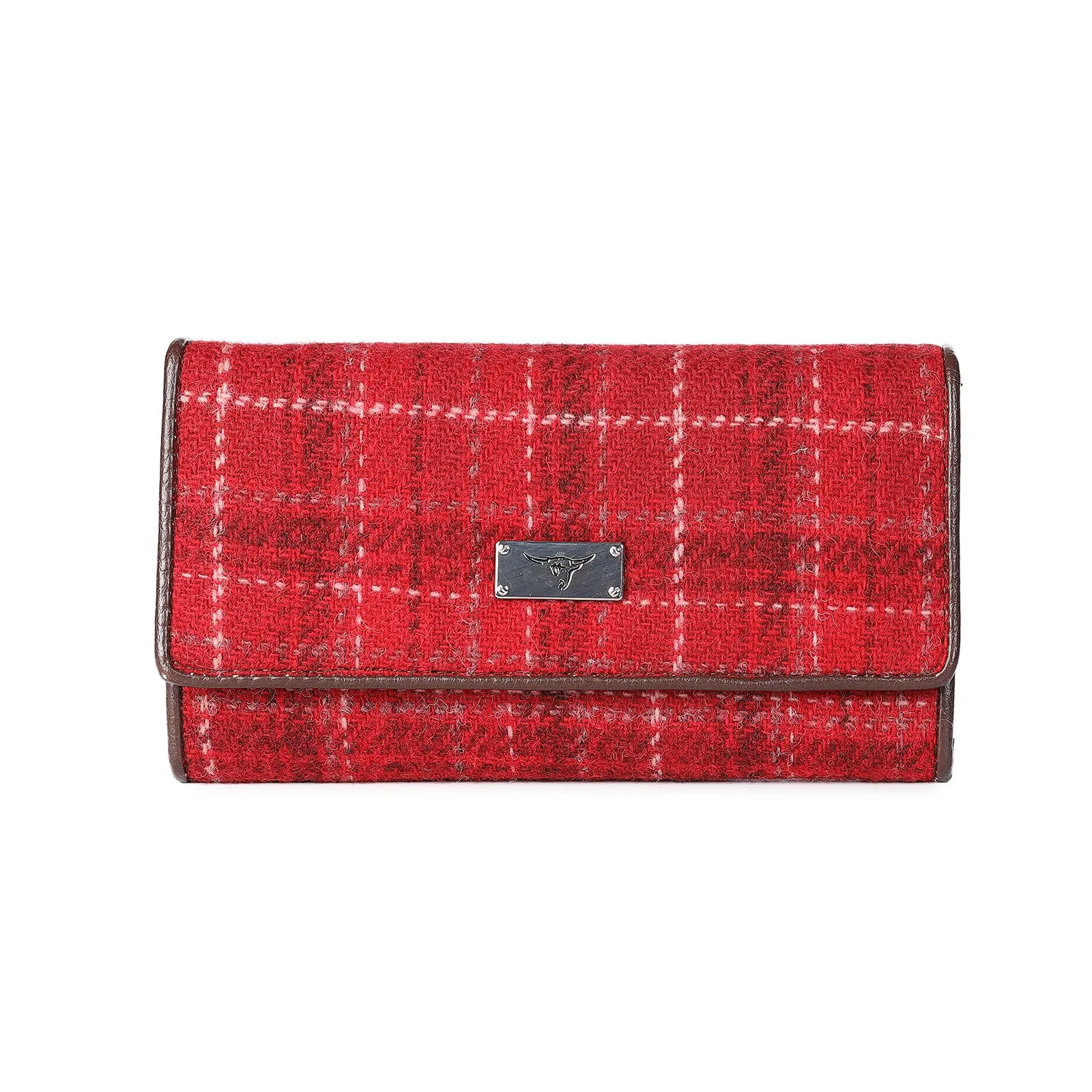 Harris Tweed Tiree Long Purse Red Check