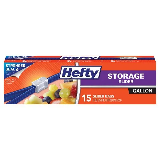 Hefty Slider Storage Bags Gallon, 15 Count