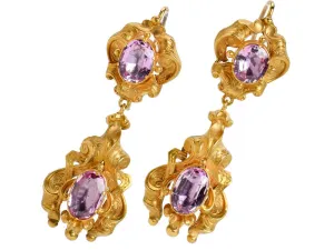 Inspired Georgian Pink Topaz Earrings