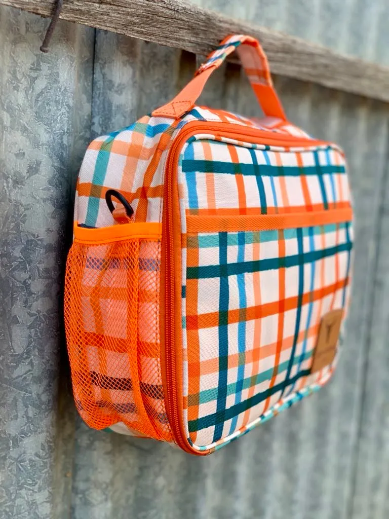 Insulated Lunch/Storage Bag - Orange Check