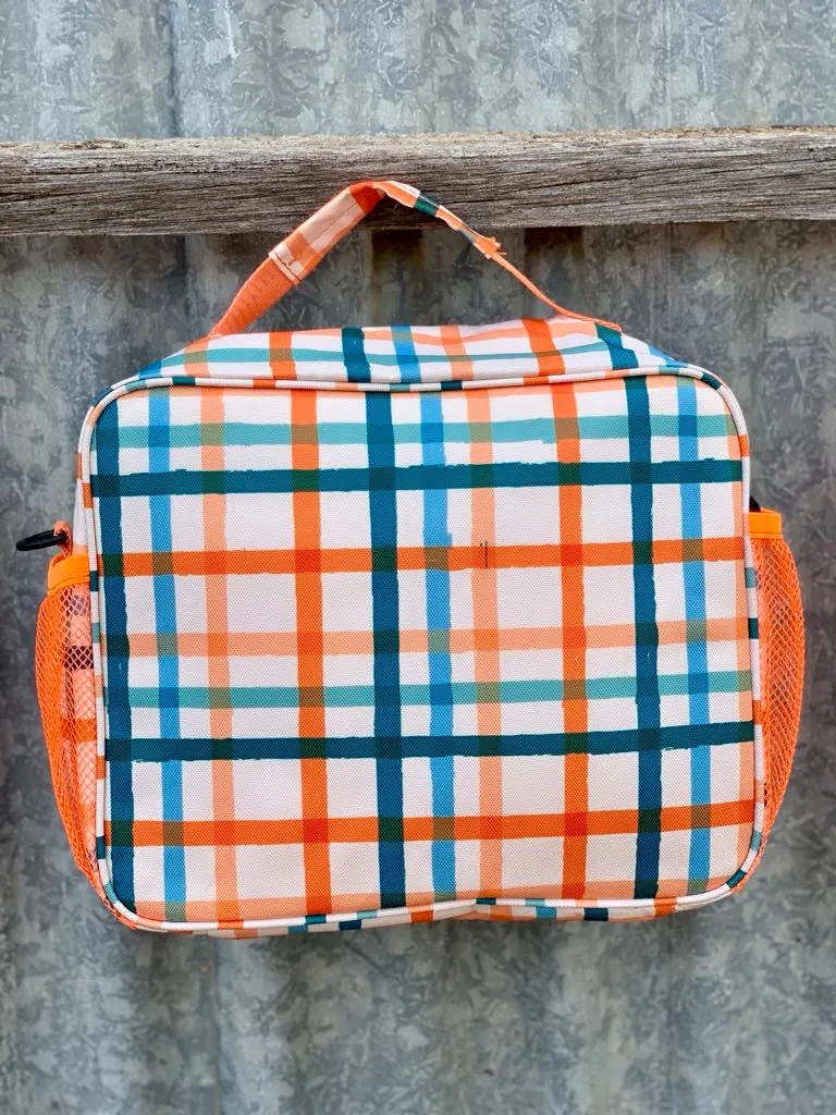 Insulated Lunch/Storage Bag - Orange Check