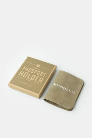 Izola Wanderlust Passport Cover (Khaki)